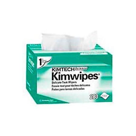 Kimberly-Clark Kimtech Science Kimwipes Delicate Task Wipes, Pop-Up Box, White, 286 Sheets/Box, 4.39" x 8.2" KIM34155